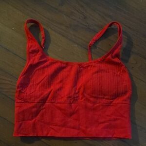 Red Ribbed Women's Bralette